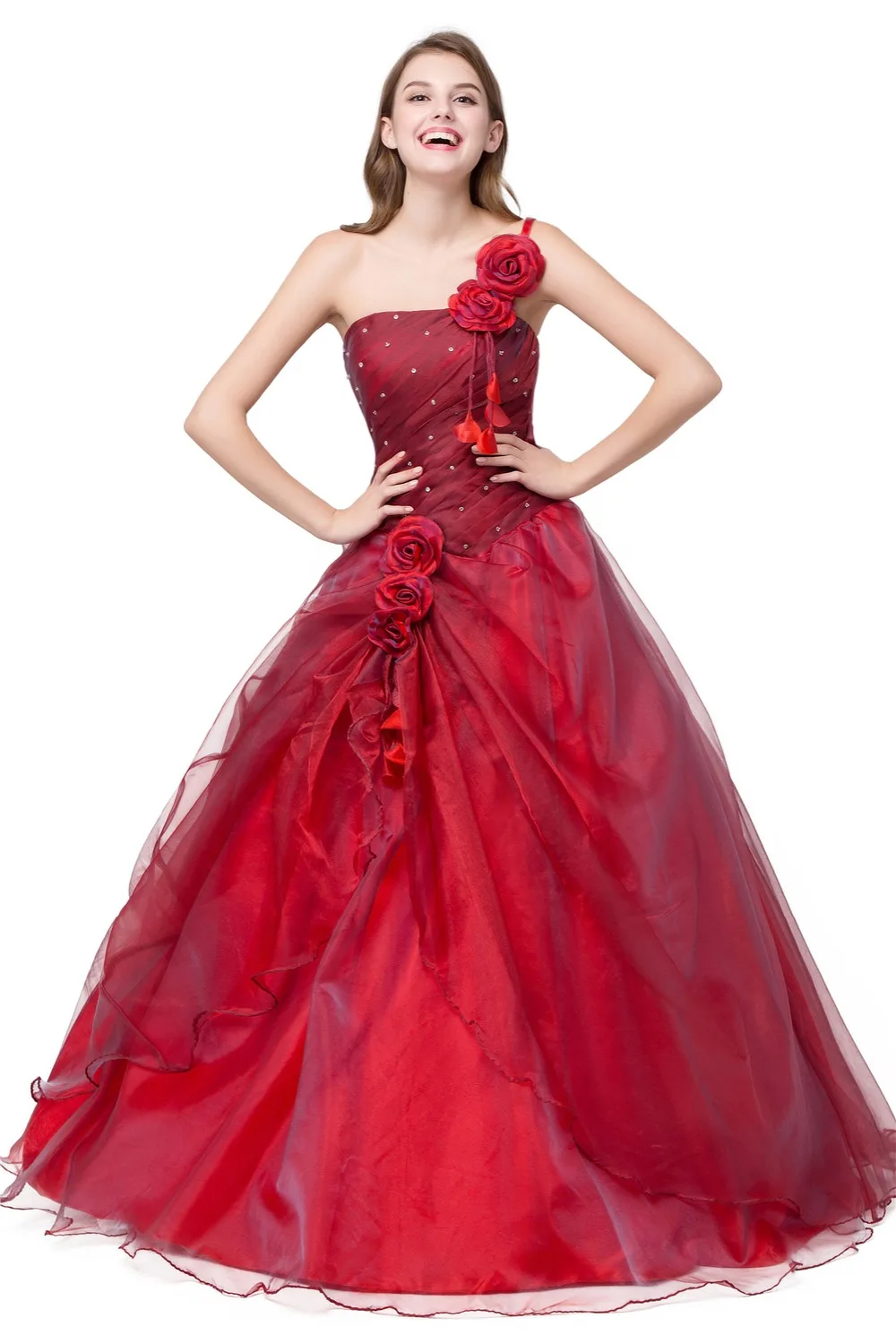Ruthshen/бальное платье, бальные платья Vestidos De 15, красное милое платье шестнадцать, платье на одно плечо, дебютантное платье, Robe De Bal
