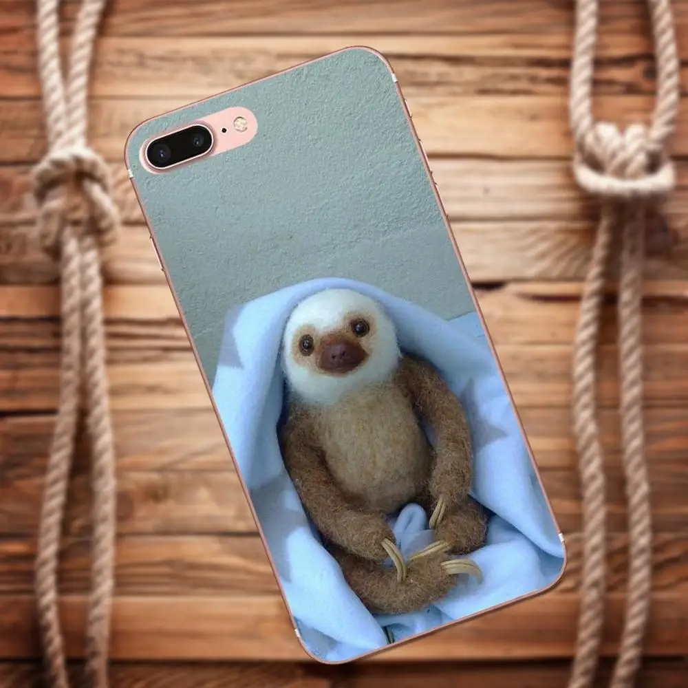 Vvcqod Soft TPU Custom Phone For Samsung Galaxy A3 A5 A7 J1 J2 J3 J5 J7 2015 2016 2017 Sloth Hanging Fat Sleepy Furry | Мобильные