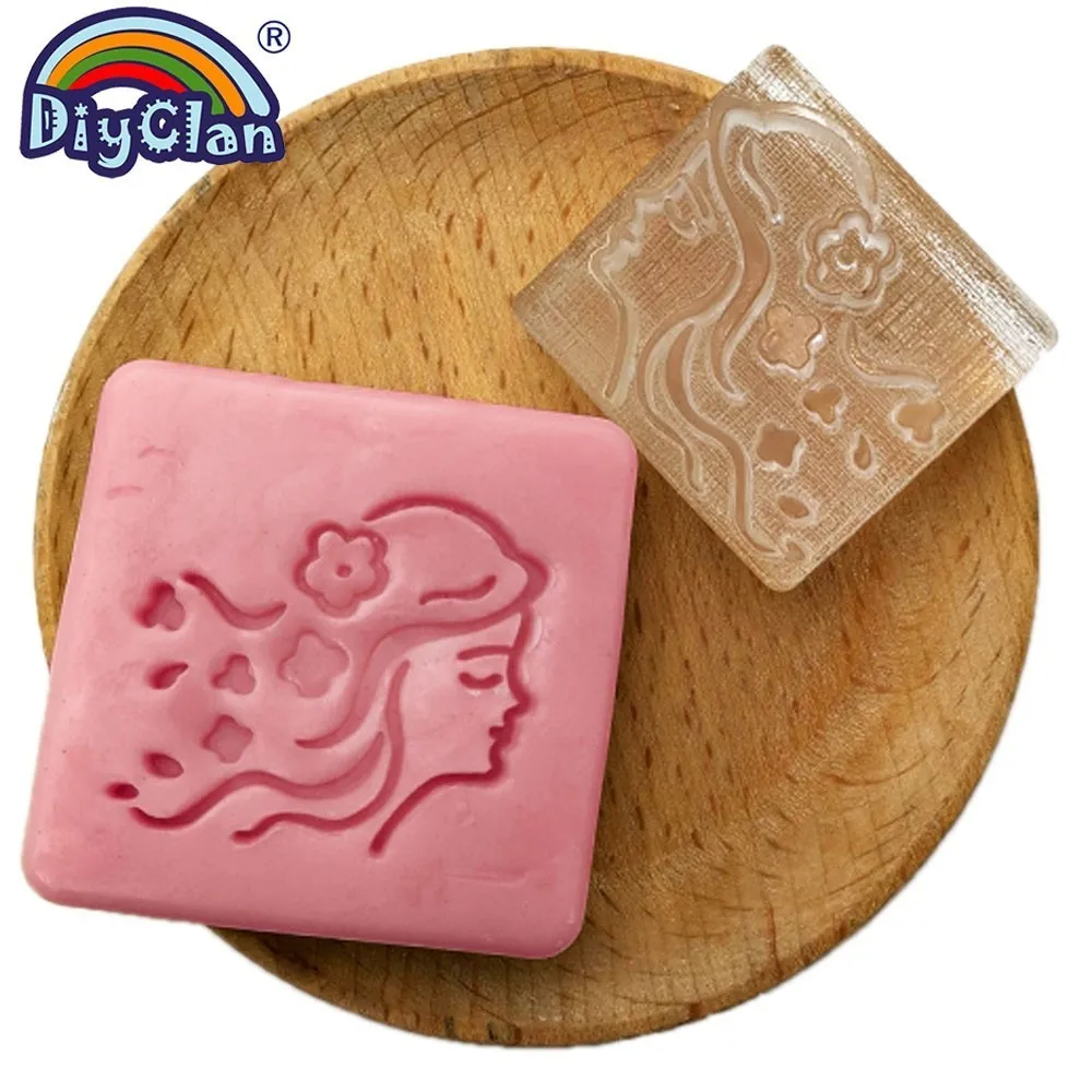 

DIY Acrylic crystal Transparent girl soap seal new resin soap stamp Z0114NH