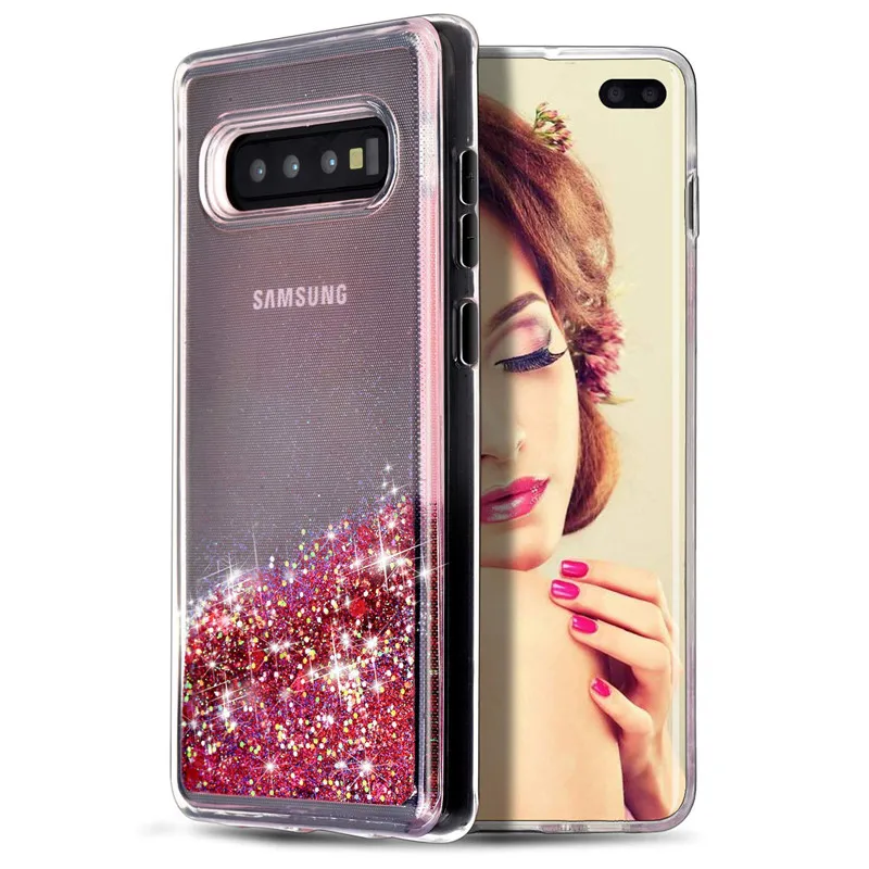 Чехол для телефона Samsung Galaxy S10 Plus Note 10 Прозрачный блестящий чехол с разноцветным