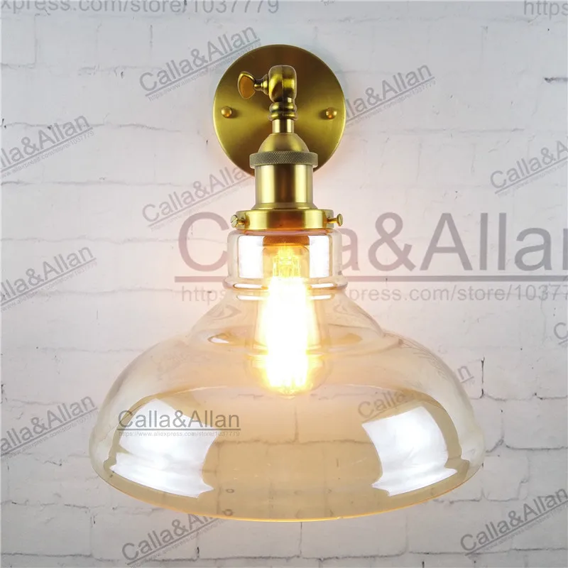 Industrial Vintage Wall Sconce glass shade loft Lamp light fixture antique brass E27 AC 110V/220V edison retro wall | Освещение