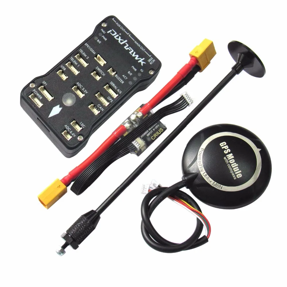 Pixhawk PX4 V2.4.8 32 бит Контроллер полета и NEO M8N 7M GPS Crius модуль питания амортизатор для