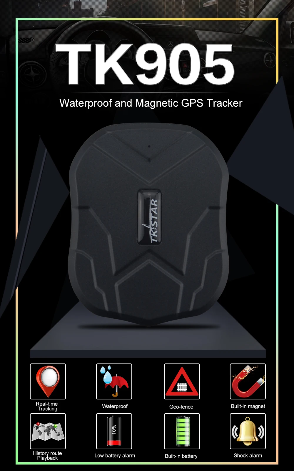 TK905 Водонепроницаемый Автомобильный gps трекер автомобильный трекер Магнитный gps локатор в режиме ожидания 90 дней в режиме реального времени LBS позиция пожизненная отслеживание