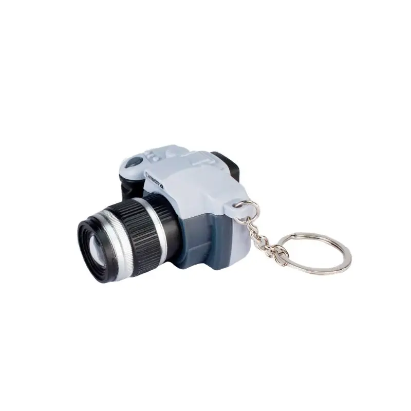 Creative Super Mini Sound Camera LED Keychain Pendant Cute DIY Art Craft Plastic Key Ring Decor New Year Valentine Birthday Gift
