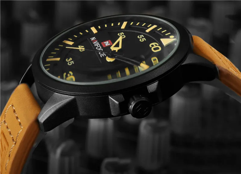 NAVIFORCE Luxury Brand Дата Японии Movt Квадратной Мужчины Кварцевые Casual Часы Армии Военные