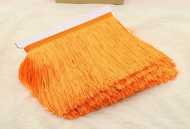 15cm orange 5Y 5 ярдов/партия 15 см ширина полиэстер кисточка кружевная бахрома отделка для DIY латинское платье африканская кружевная пряжа - Цвет: 15cm orange 5Y