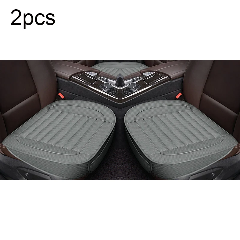 Gray front 2pcs Automobiles Seat Cover Interior Auto Accessories PU Leather Car Seat Cover Four Seasons Universal Protector Seats Cushion Sets - Название цвета: Gray front 2pcs