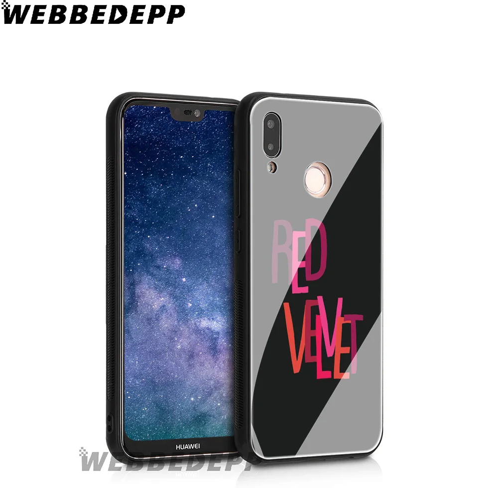 WEBBEDEPP красный бархатный поп чехол из закаленного стекла для Huawei Mate 20 P20 P10 P Smart 2019