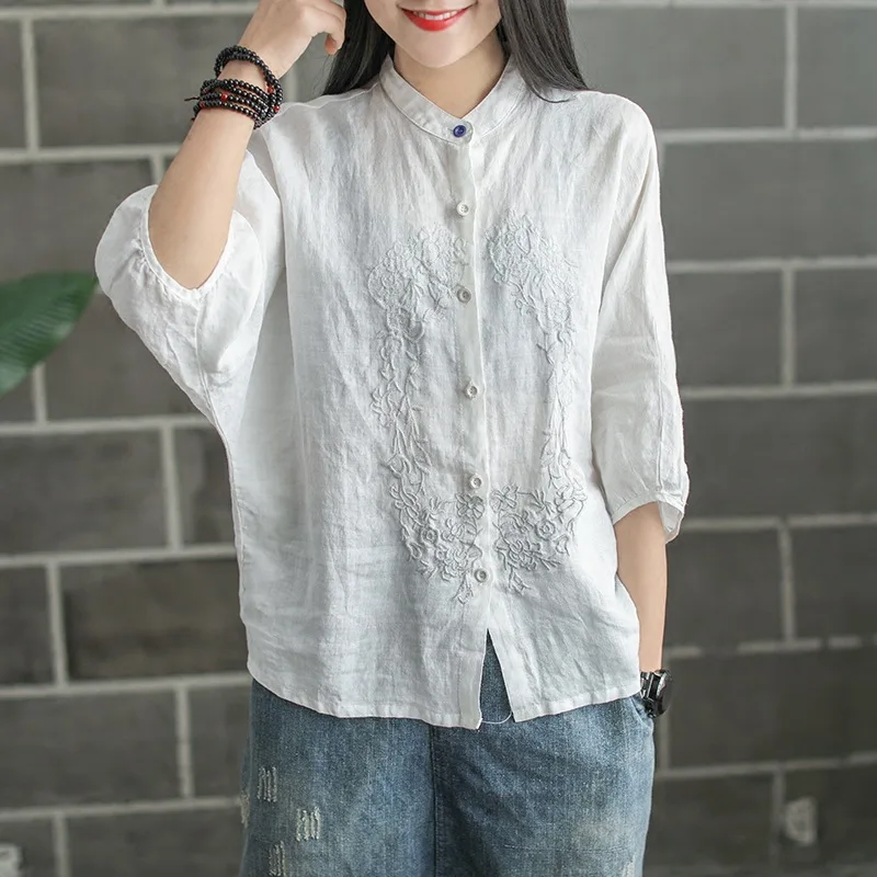 Летняя рубашка Новинки для женщин Стенд короткий рукав и пуговицы slim-типа топы