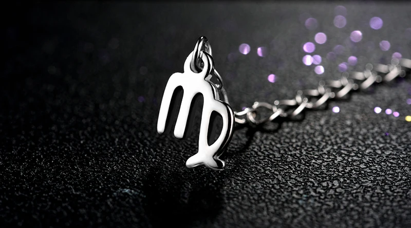 12 Constellation 925 Sterling Silver Pendant Zodiac Sign necklace Women Virgo Libra Scorpio Aquarius Necklace Wedding Jewelry