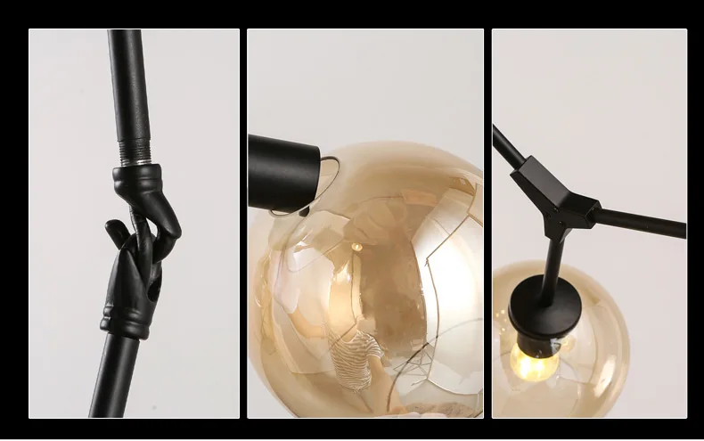 Glass Ball Branching Chandeliers Lighting lustres de glass 3 Lights Modern Magic Beans LED Ceiling For Dining Room | Освещение