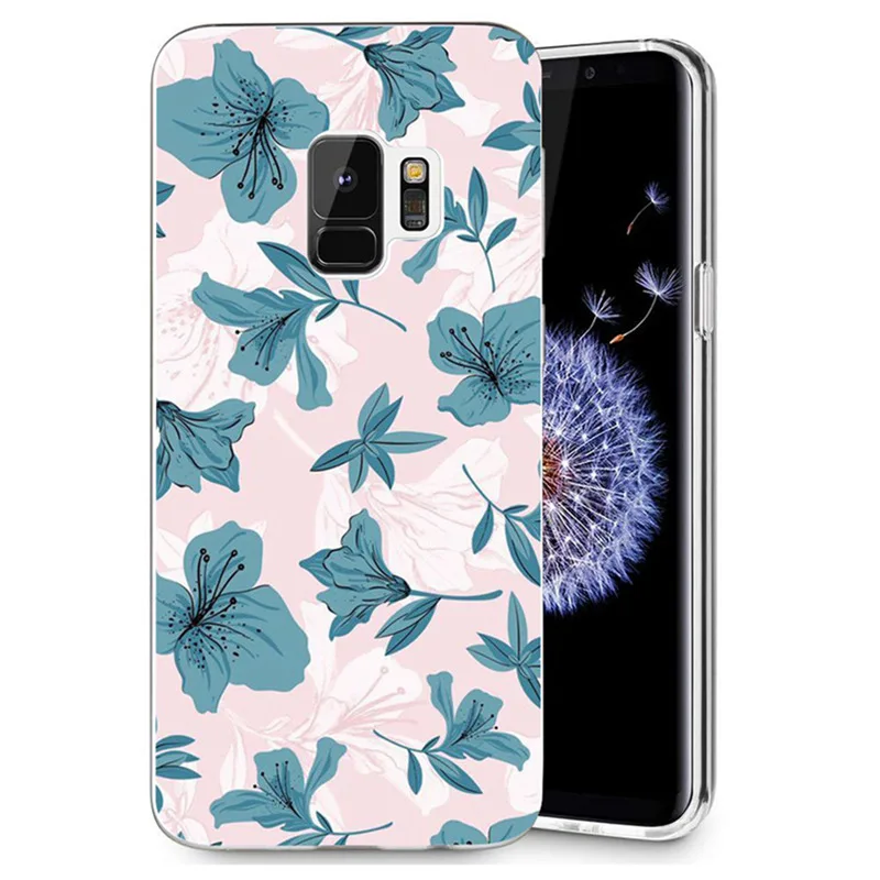 For Samsung Galaxy S9 S9Plus S8 Plus S7 edge Note 8 J530F A3 A5 TPU Colorful Soft Flora Cat pink Heart Painted Case Fundas E086 |