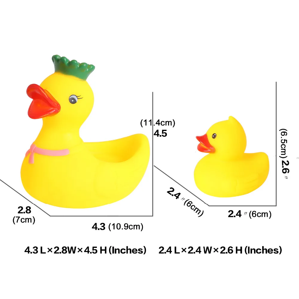 Желтые игрушки в виде уток 4 шт. резиновые для ванной из натурального каучука Ducky
