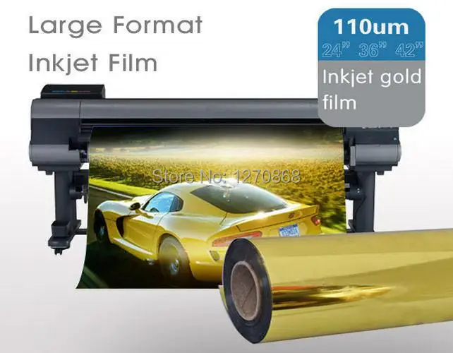 Фотопленка 50 ''* 30m горячая распродажа inkjet золотая металлическая пленка|film|film