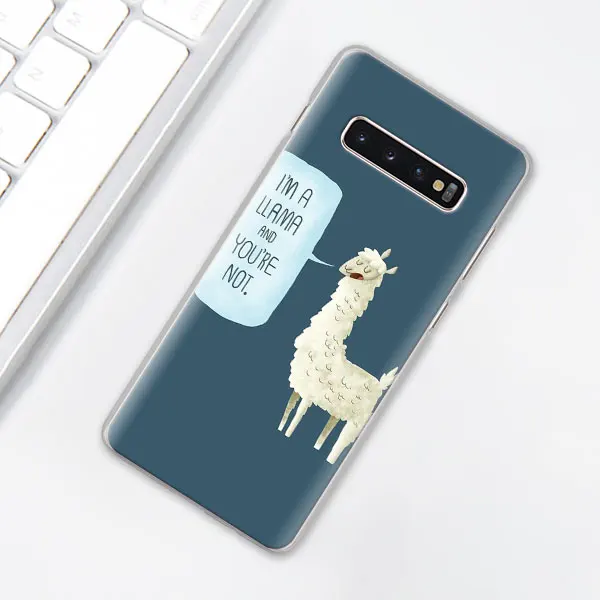 008 Милый ламы Альпака чехол для телефона для samsung Galaxy S10e S10 плюс S7 S8 S9 Plus, Note 8, 9, 10, плюс S10 5G M20 M30 жесткий чехол Coque - Цвет: 008