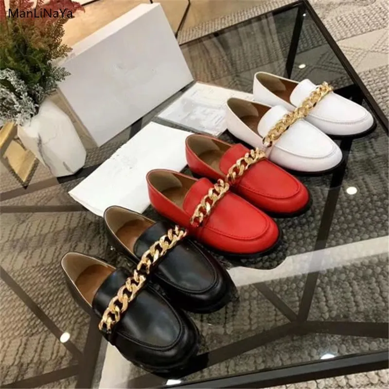 

Luxury design 2019 spring and autumn new flat casual shoes thick with fashion driving women's shoes single chain ladies shoes