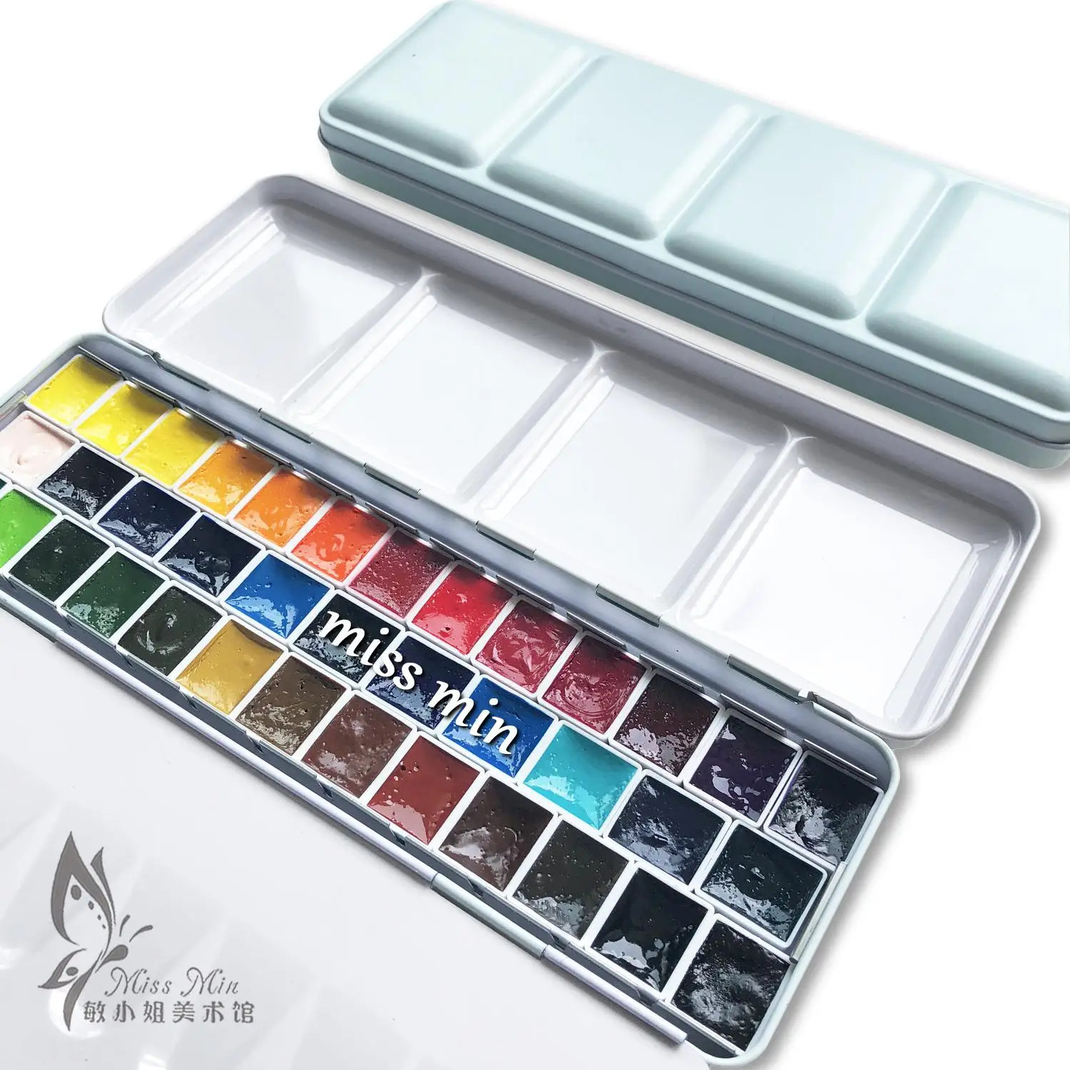 Mg& Co художник Acuarelas profesionales воды цвет пигмент arte verf воды цвет краски verf hype 1 мл 2 мл 36 цвет деревянный ящик - Цвет: 2mlWater green tin b