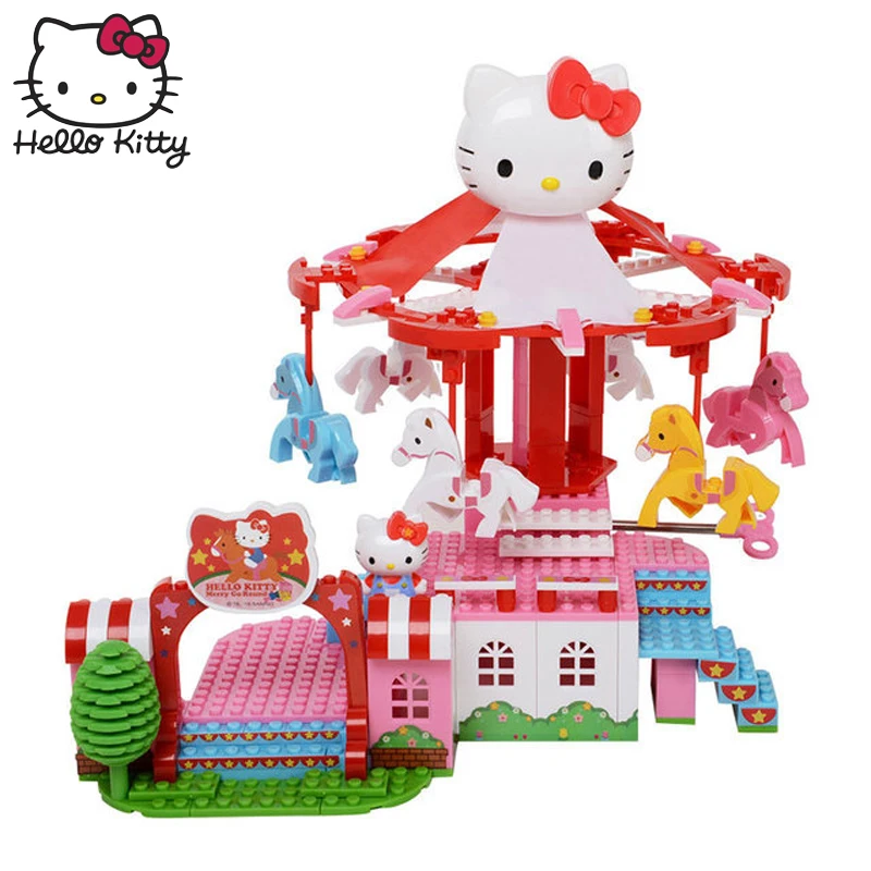 Hello kitty мини-блок парк развлечений кирпичные строительные блоки игрушки для детей