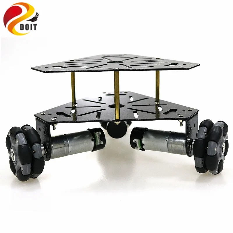 3WD Omni колеса робот шасси автомобиля из нержавеющей стали рама с 3 шт. DC 9V мотор для