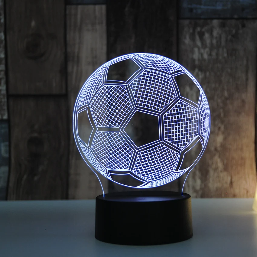 Цветная 3D лампа Footall для футбола смешанный цвет USB Освещение сенсорная база