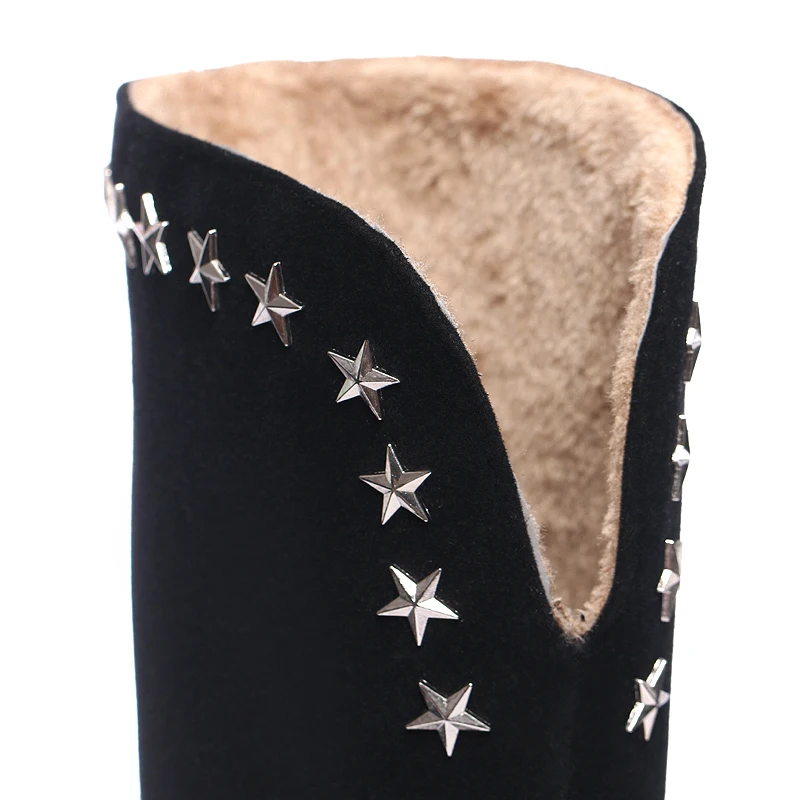 Зимние ботинки 2016 г. Теплые повседневные женские высокие сапоги до колена модная