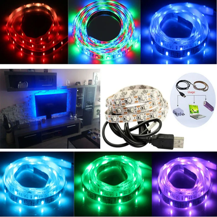 Горячий USB кабель питания 0 5 м 1 2 3 4 Светодиодная лента в пост. Тока 3528 SMD