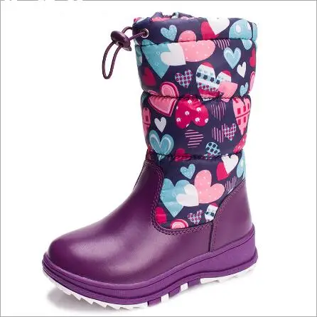 Winter new children's shoes Russian anti-skid warm snow boots fashion print girls | Мать и ребенок