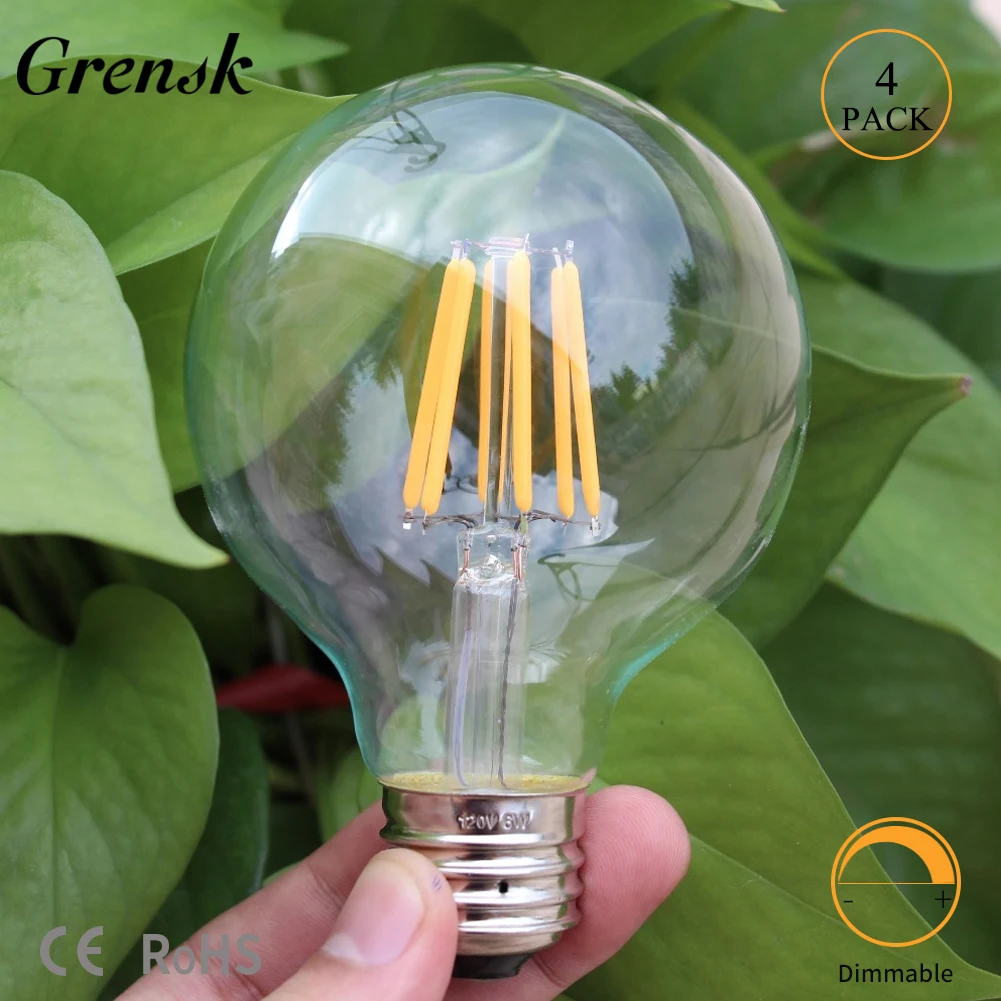 Лампа накаливания Grensk G80 6 Вт 6000 К E27 220 В 60 Вт|Светодиодные лампы и трубки| |