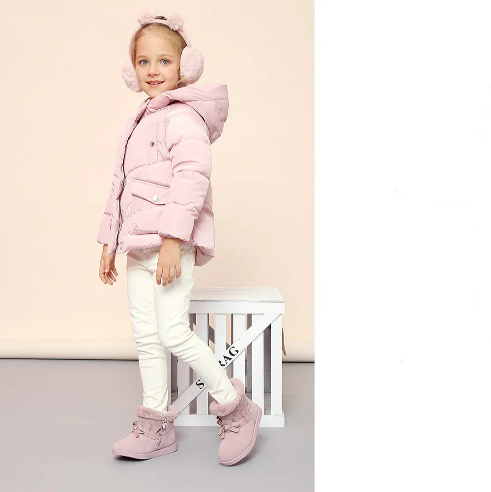 Новые зимние ботинки для девочек теплые кожаные с бархатом детские низкие