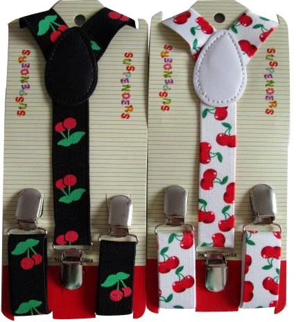 Подтяжки с рисунком вишни для девочек модные милые детские на Y образной застежке