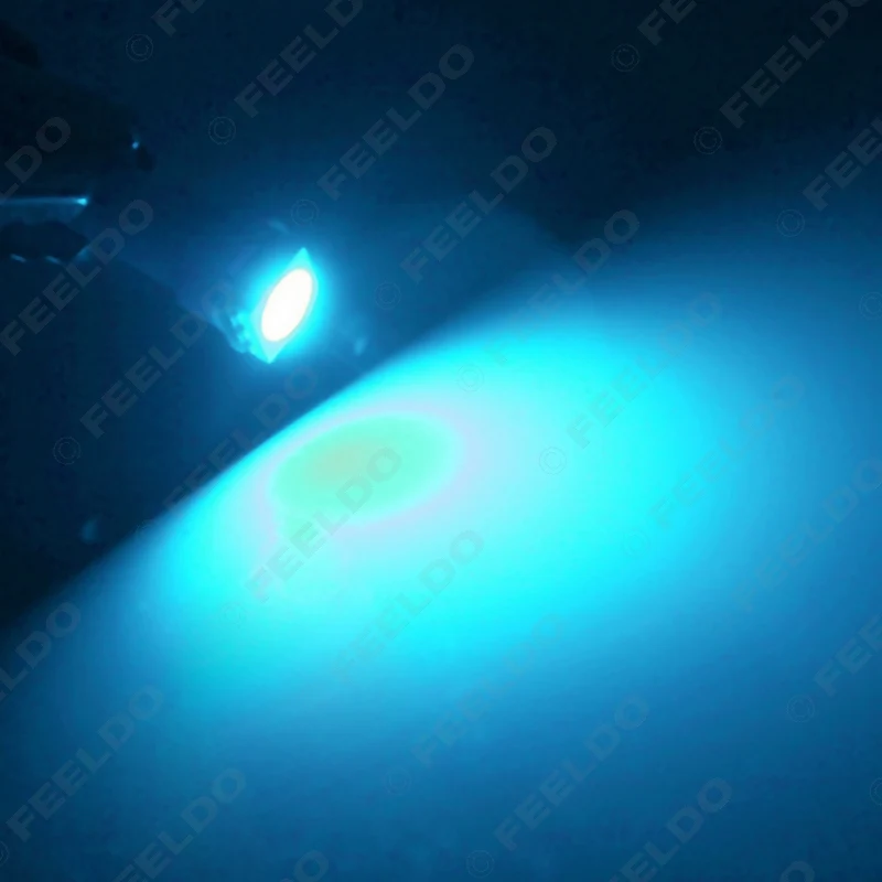 FEELDO 100 шт. 12В T5 5050 1SMD 1LED Автомобильная боковая лампа с клиновидным цоколем