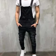 Высокое качество мужские рваные джинсы комбинезоны Hi Street Distressed Denim Bib Комбинезоны для мужчин брюки на подтяжках размер XXXL джинсовые штаны