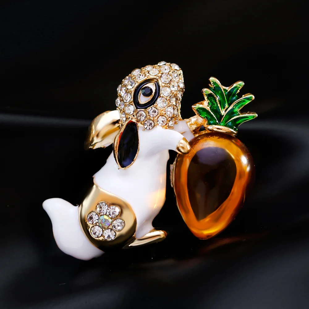 SexeMara Colors Cute Rabbit Brooch And Pin for Women Girls Enamel Cartoon Animal Rhinestone Pins Jewelry | Украшения и аксессуары