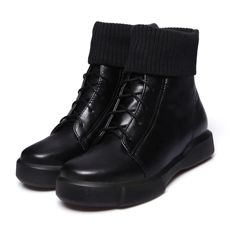 FACNDINLL platform shoes autumn spring women boots plus size women's ankle PU leather lace-up ladies botas mujer | Обувь
