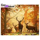 Когда-нибудь момент алмазов картина осенний лес животных оленьих рогов сцены природа для алмазной вышивки 