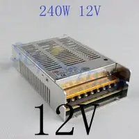 Импульсный источник питания драйвера T 240 Вт D 12 В 20A 240-12 серебряных Светодиодные ленты свет тройной Выход AC 110-220 В Вход переменного тока в постоянный SMPS