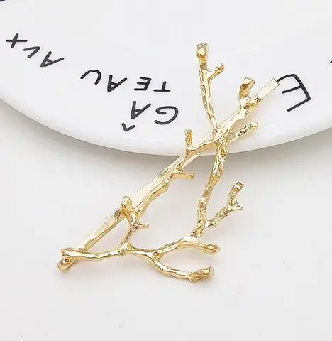 ЗHEGUOYAOLU Винтажные золотистые и серебристые заколки для волос в виде дерева