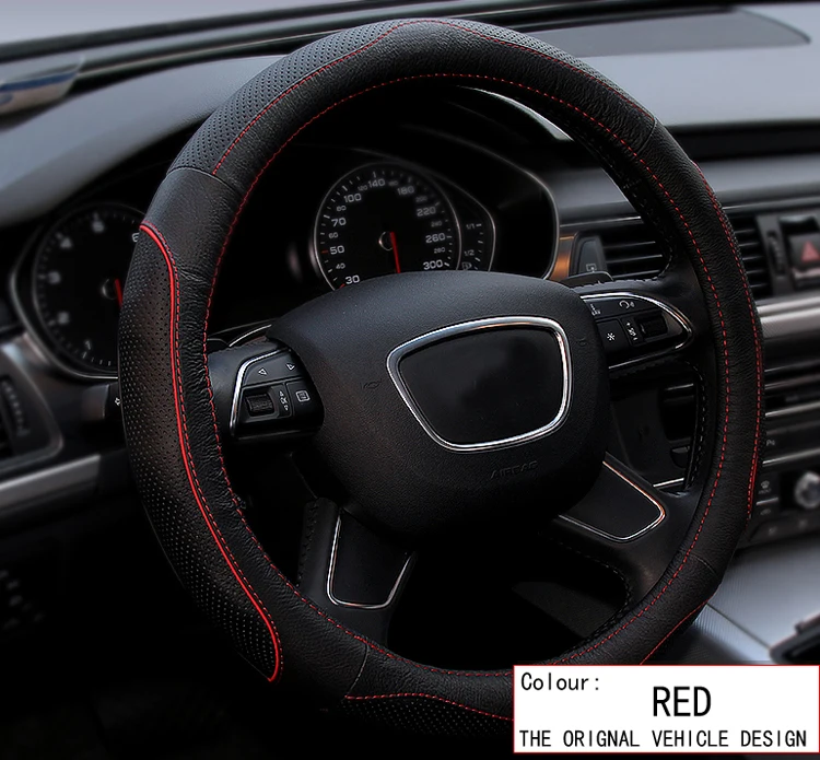 Лидер продаж Кожаные чехлы на руль автомобиля подходит для 95% г. Стайлинг