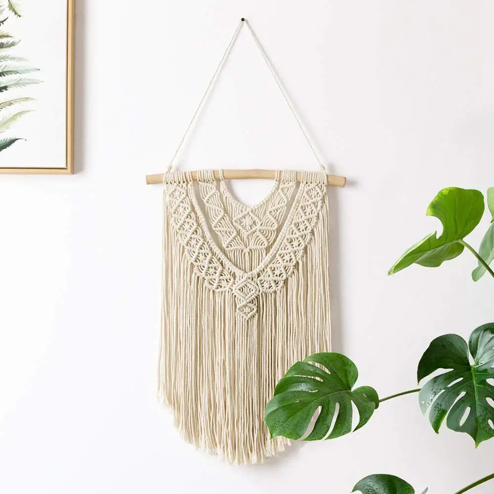 Макраме стене висит плавника тканые Wall Art Boho домашнего декора 45 см x 60 см