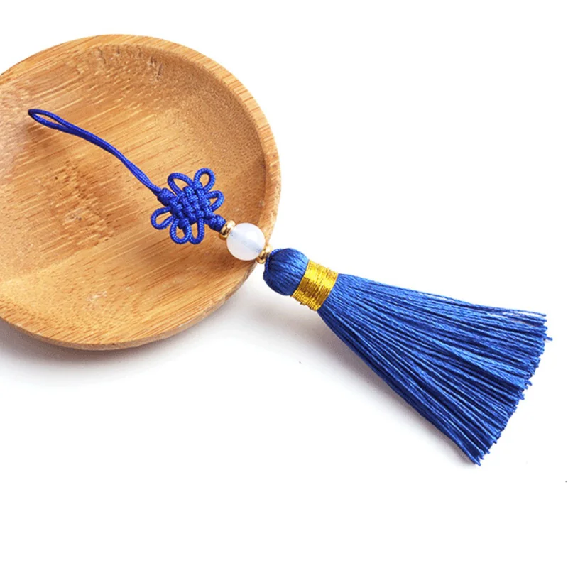 royal blue Китайский узел, смешанные цвета, длинная полиэфирная нить, кисточка, 5 шт., для браслета, подвеска в виде ключа, цепочка, сделай сам, подвеска, шарм, поиск - Цвет: royal blue
