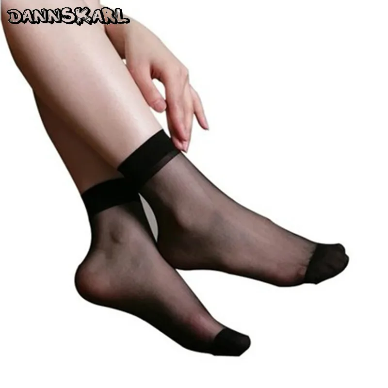 Новые летние сексуальные ультратонкие прозрачные шелковые носки с кристаллами