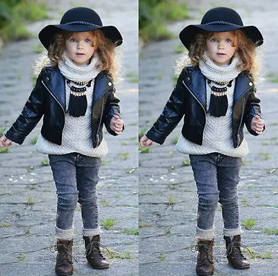 Новинка детская модная зимняя куртка на молнии из искусственной кожи с длинными