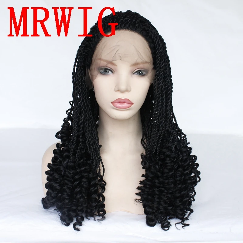 MRWIG 2x твист парик с косами 26in 250% плотность синтетический передний для женщин