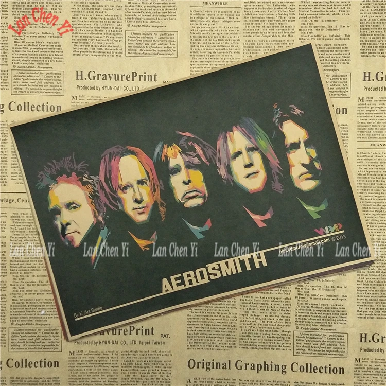Рок-Группа Aerosmith ностальгическая матовая крафт-бумага плакат офис подарок столовая домашний Декор стикер дизайн