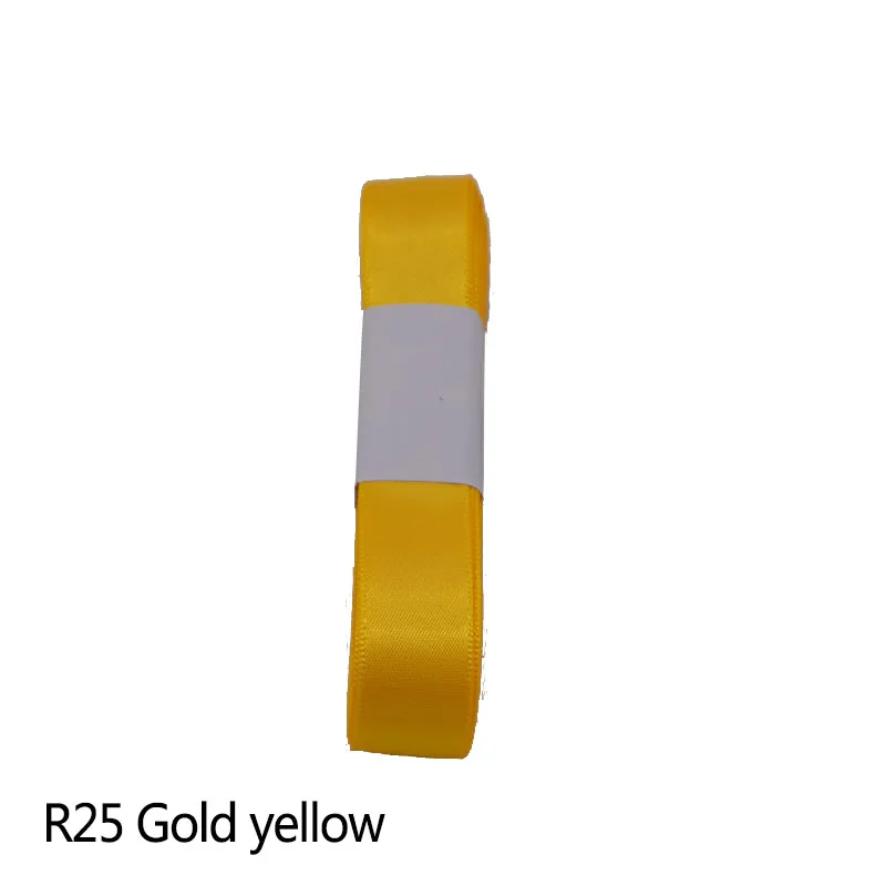 gold yellow Новая шелковая атласная лента 15 мм 5 м/лот, украшение для свадебной вечеринки, пригласительная открытка, подарочная упаковка, сделай сам, бант, товары для рукоделия, riband - Цвет: gold yellow