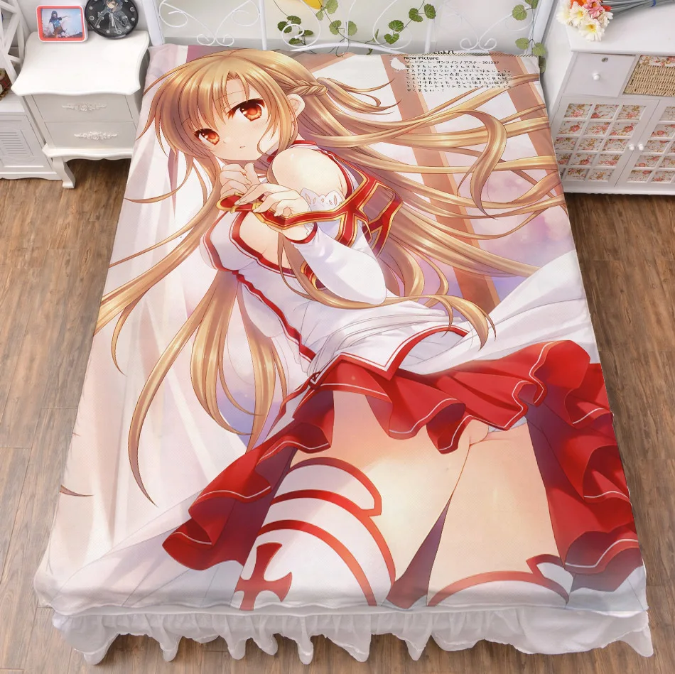 

Japan Anime Sword Art Online Asuna SAO Bed Blanket Throw Blanket Bedding Coverlet Cosplay Gift