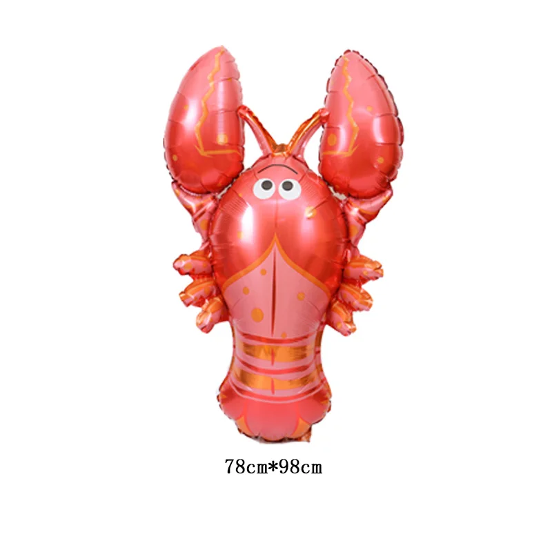 lobster Shark Foil Balloons Latex Shark ballon Birthday party decorations kids Inflatable Toys Baby Shower Boys Fish Globos Shark Balls - Цвет: lobster