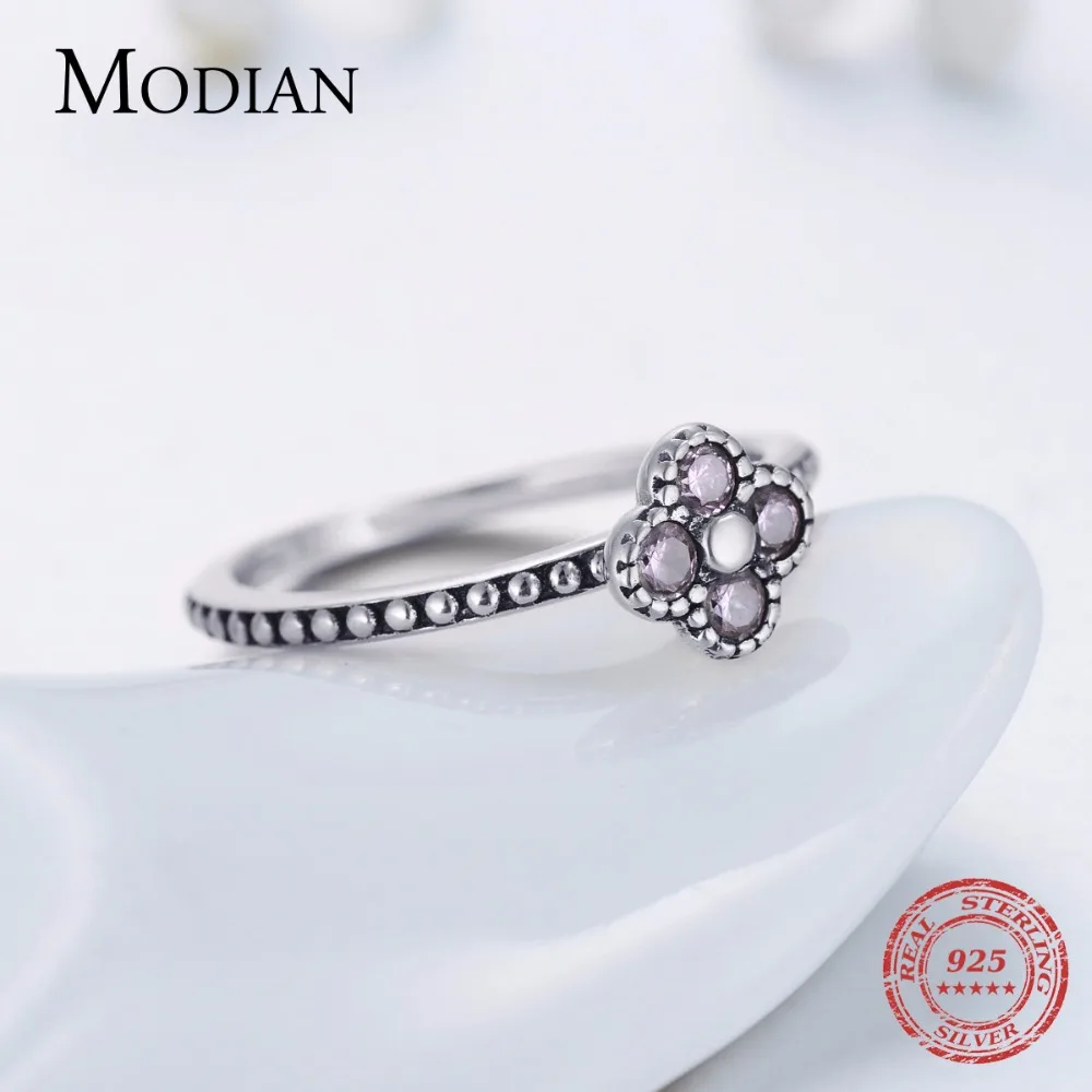 Modian Топ качество Soild 925 Серебряное кольцо с фиолетовыми кристаллами обручальные кольца модные ювелирные изделия с цирконием для Для женщин подарок