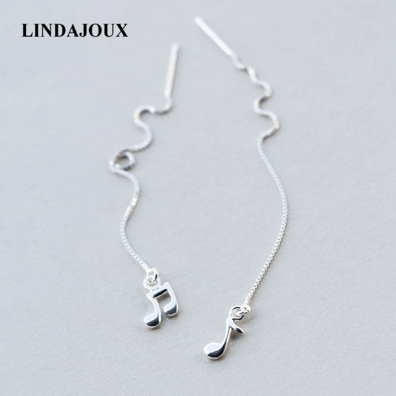 LINDAJOUX 925 пробы Серебряный польский подвеска Чарм в форме ноты Висячие серьги для