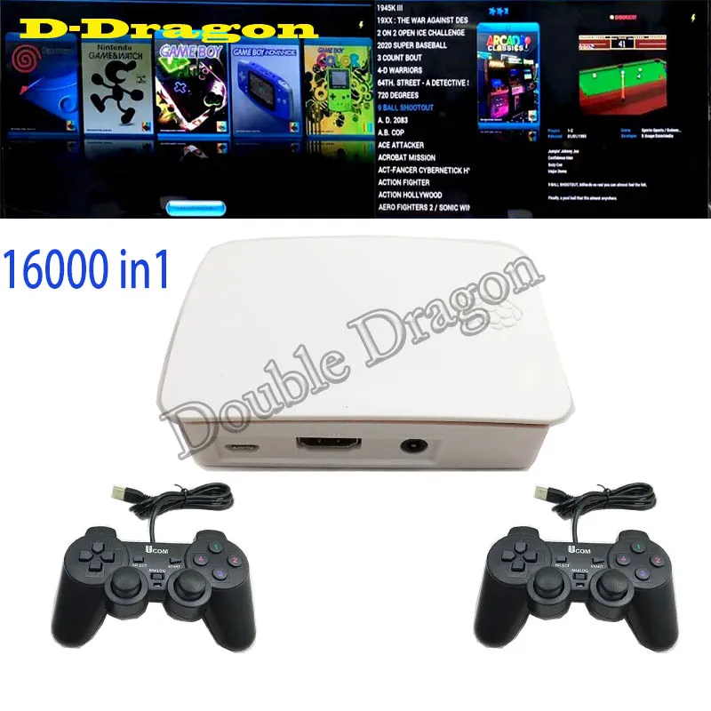 

5Pcs of 16000 in 1 Classical TV Game Box with Dual USB Wired Gamepad Arcade Game for Rasperry Pi
